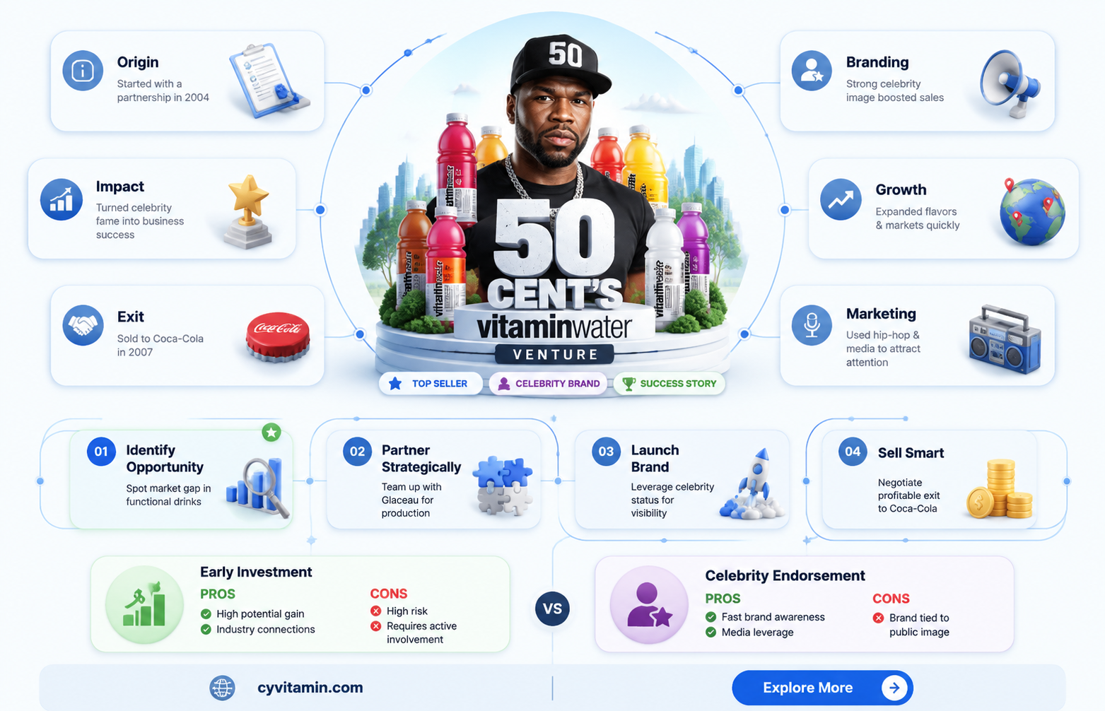 did 50 cent make vitamin water