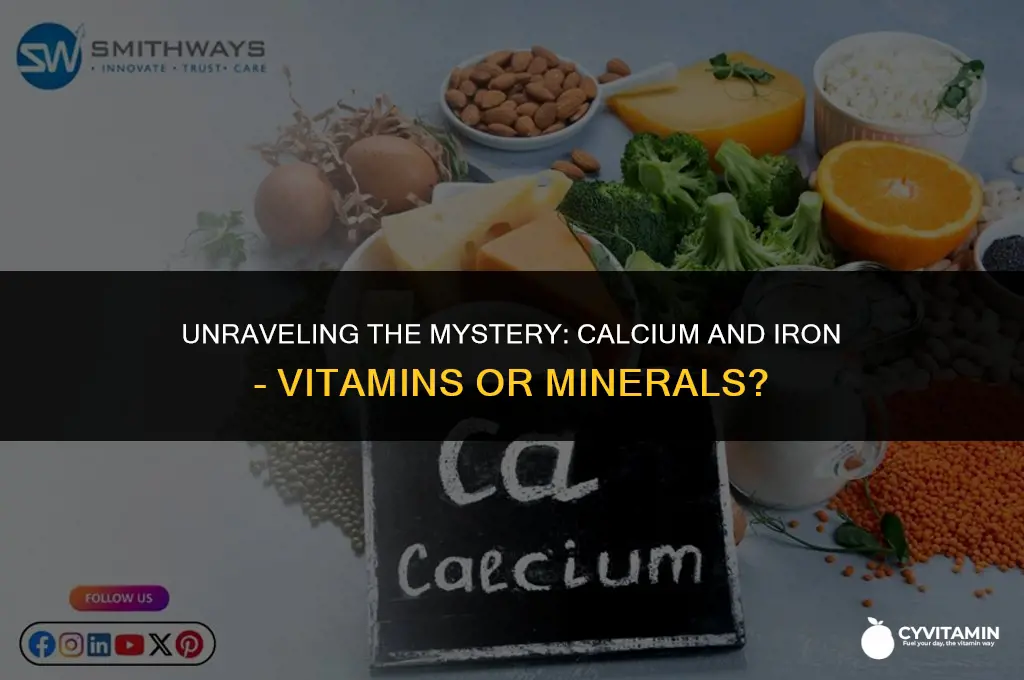 are calcium and iron vitamins or minerals