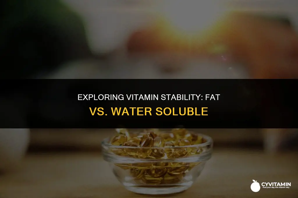 are fat soluble vitamins less stable than water soluble vitamins