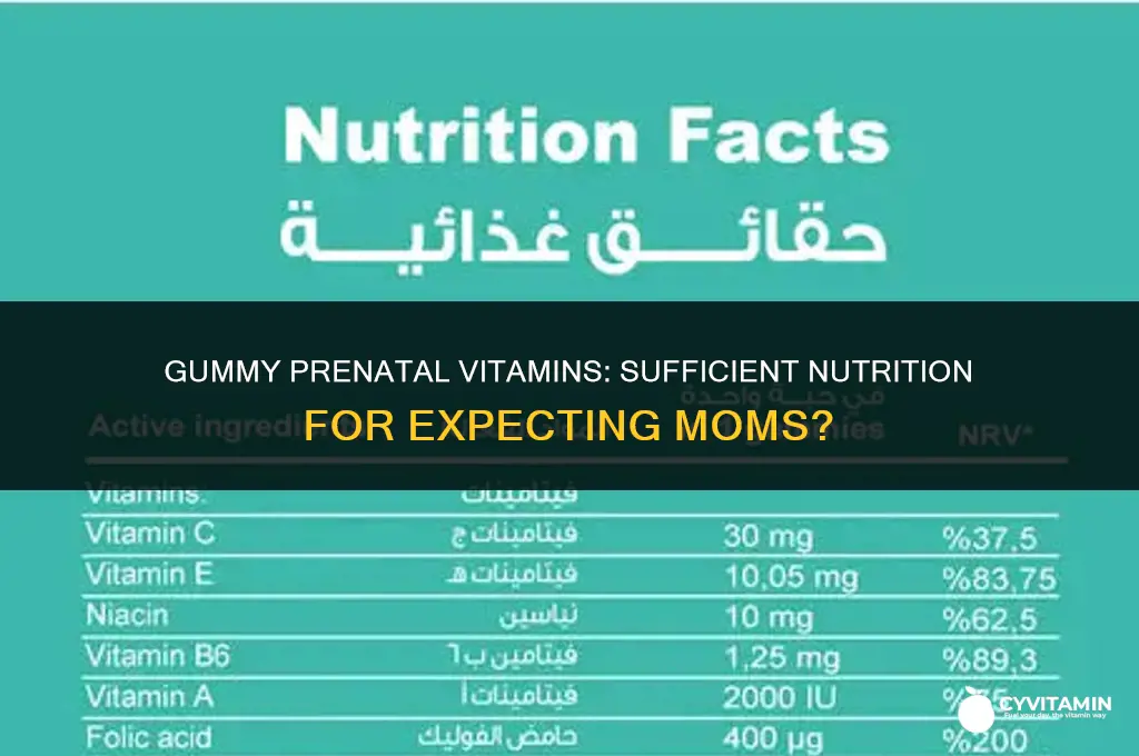 are gummy prenatal vitamins enough