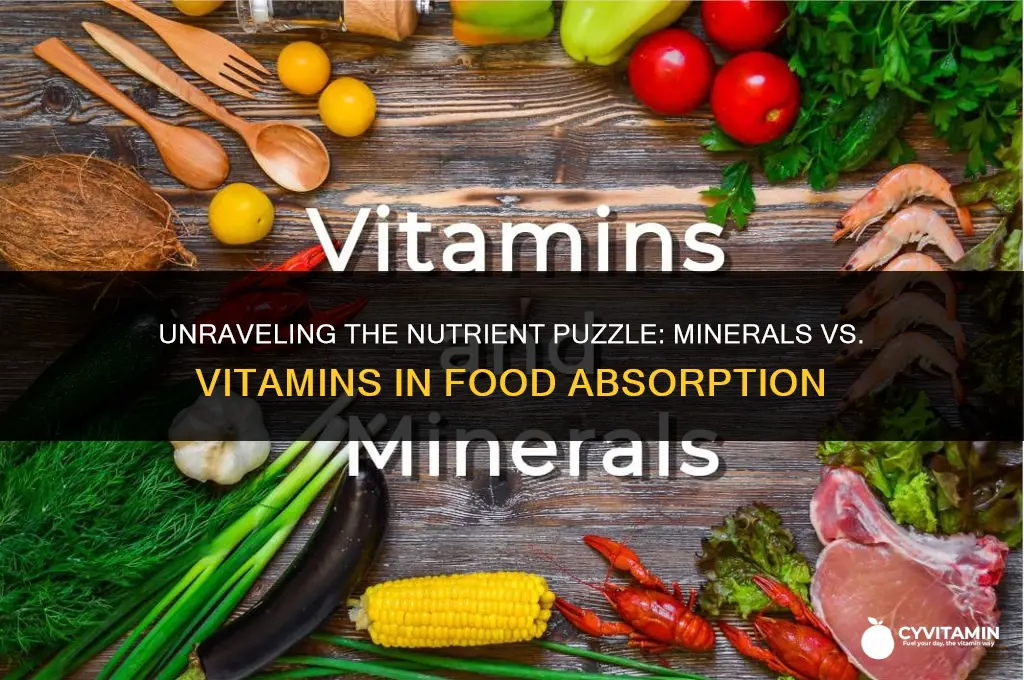 are more minerals absorbed from food than vitamins