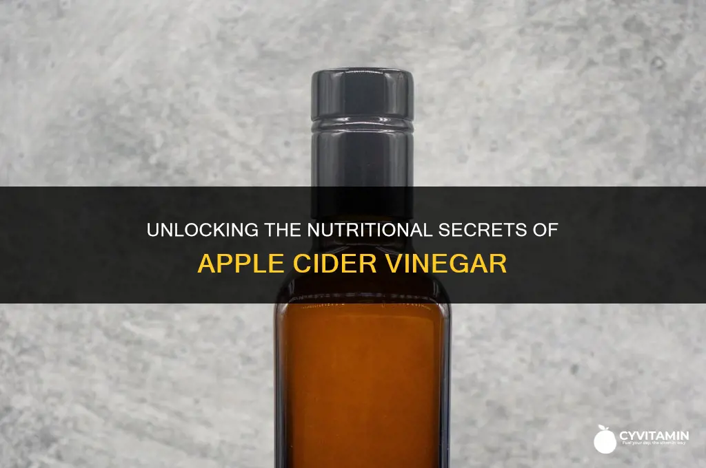 are there any vitamin or minerals in apple cider vinegar