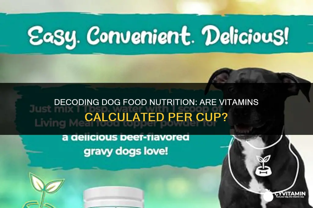 are vitamins in dog food calculated per cup