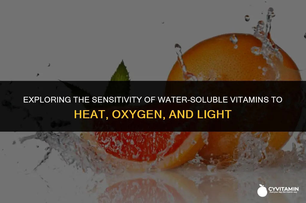 are water soluble vitamins sensitive to heat oxygen and light