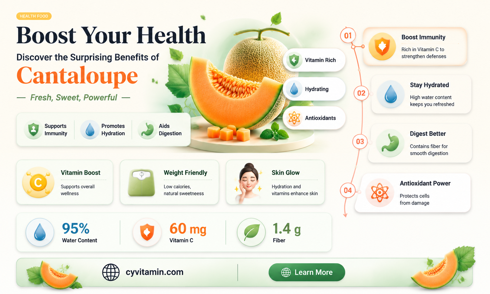 does cantaloupe have vitamin k