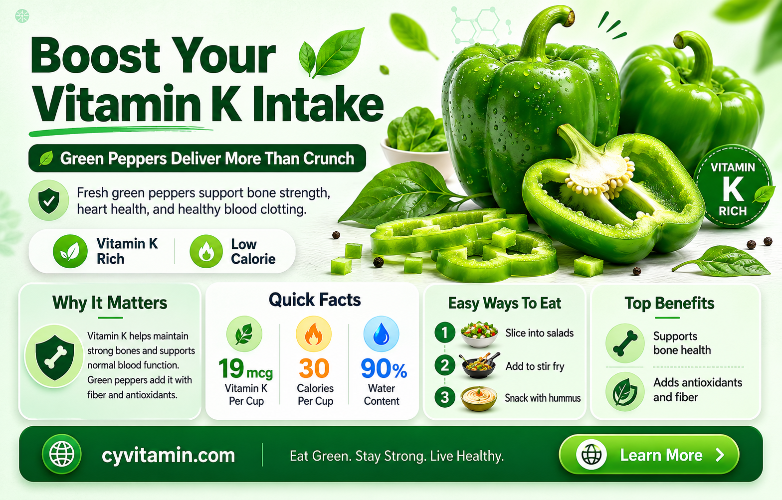 do green peppers have vitamin k