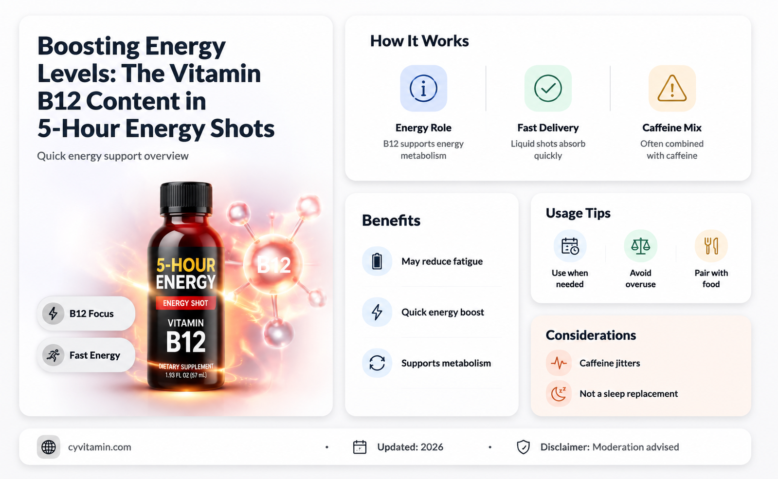 how much vitamin b12 is in 5 hour energy