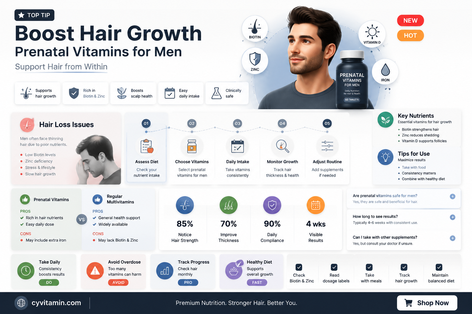 can guys take prenatal vitamins for hair growth