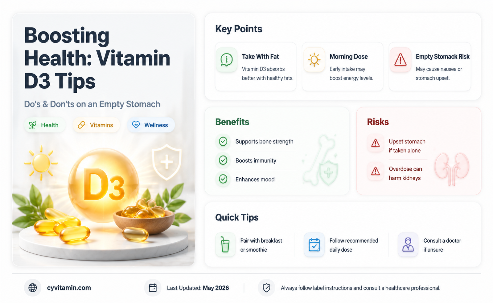 can i take vitamin d3 on an empty stomach