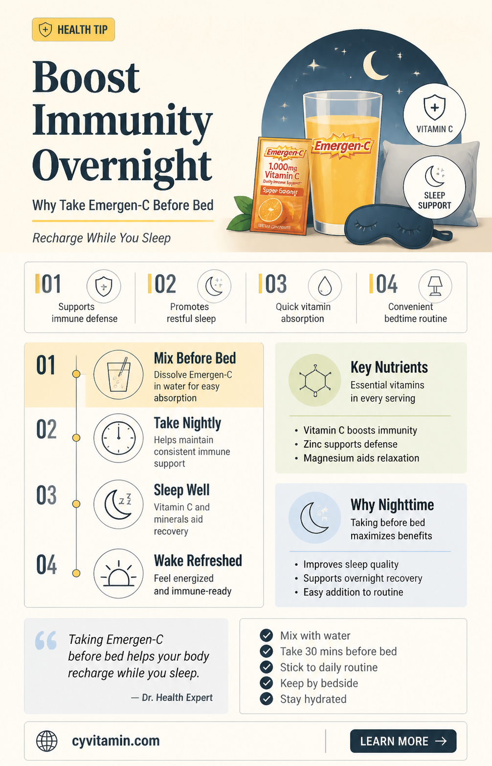 can i take emergen c at night