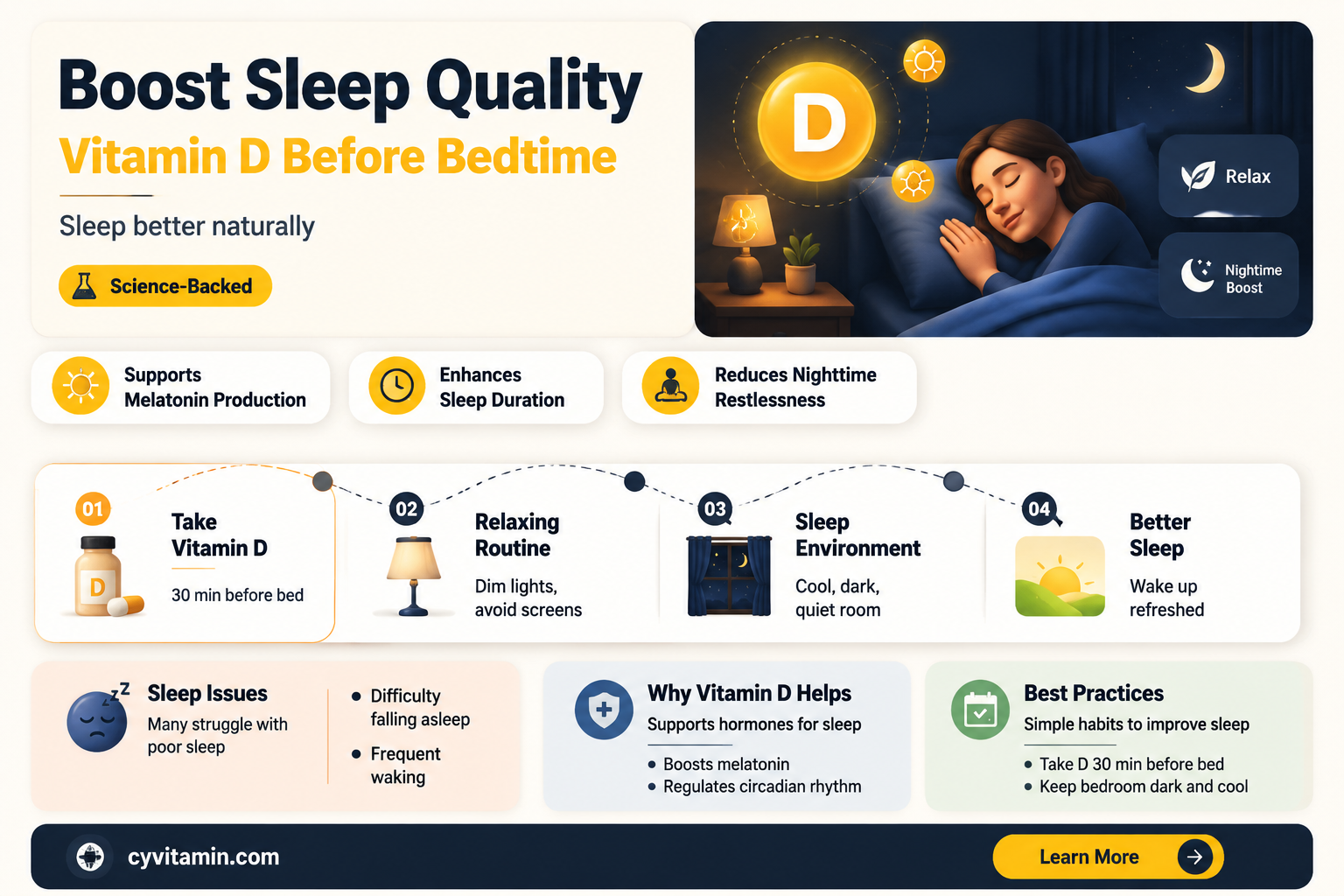 can you take vitamin d before bed