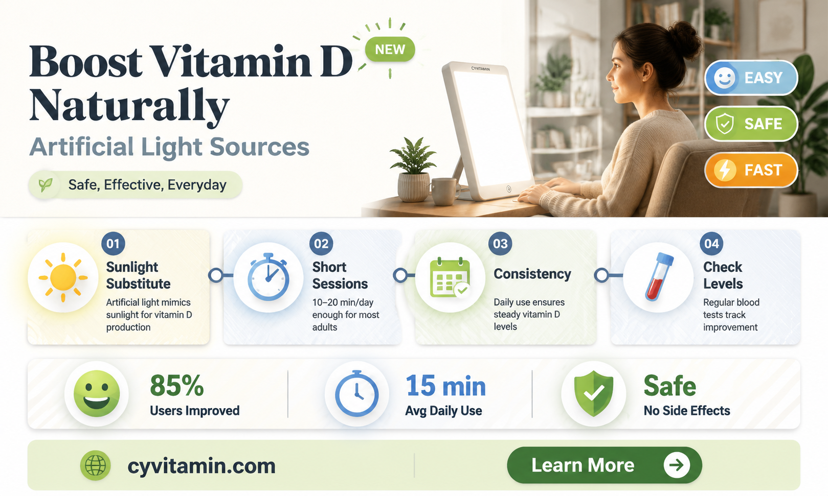 can you get vitamin d from artificial light
