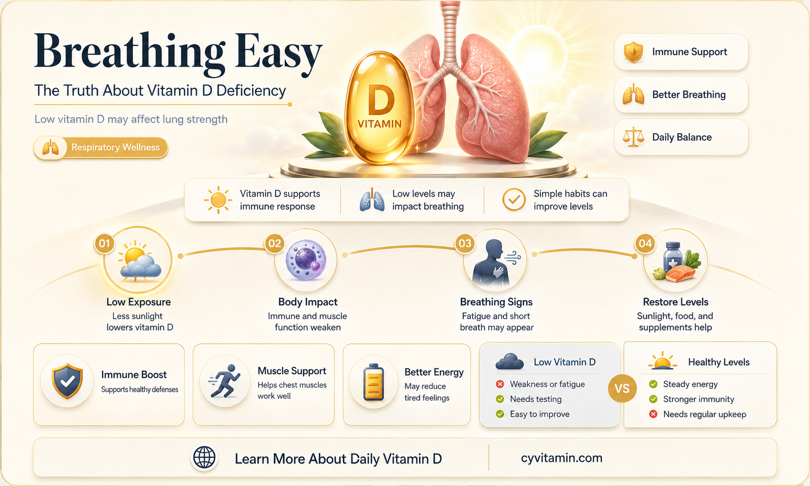 does vitamin d deficiency cause shortness of breath