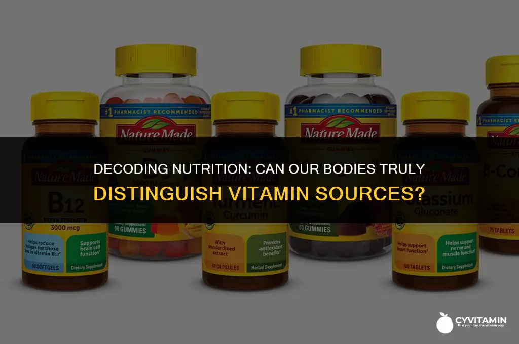 can the body distinguish a vitamin source