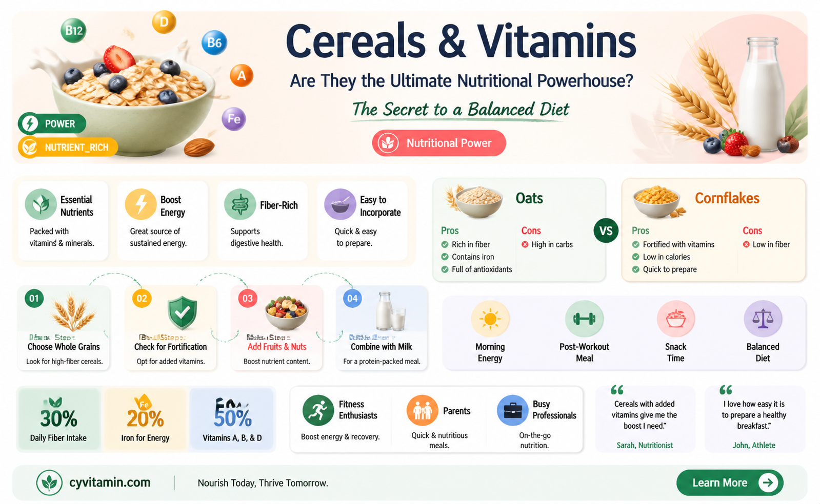 are cereals the best source of vitamins