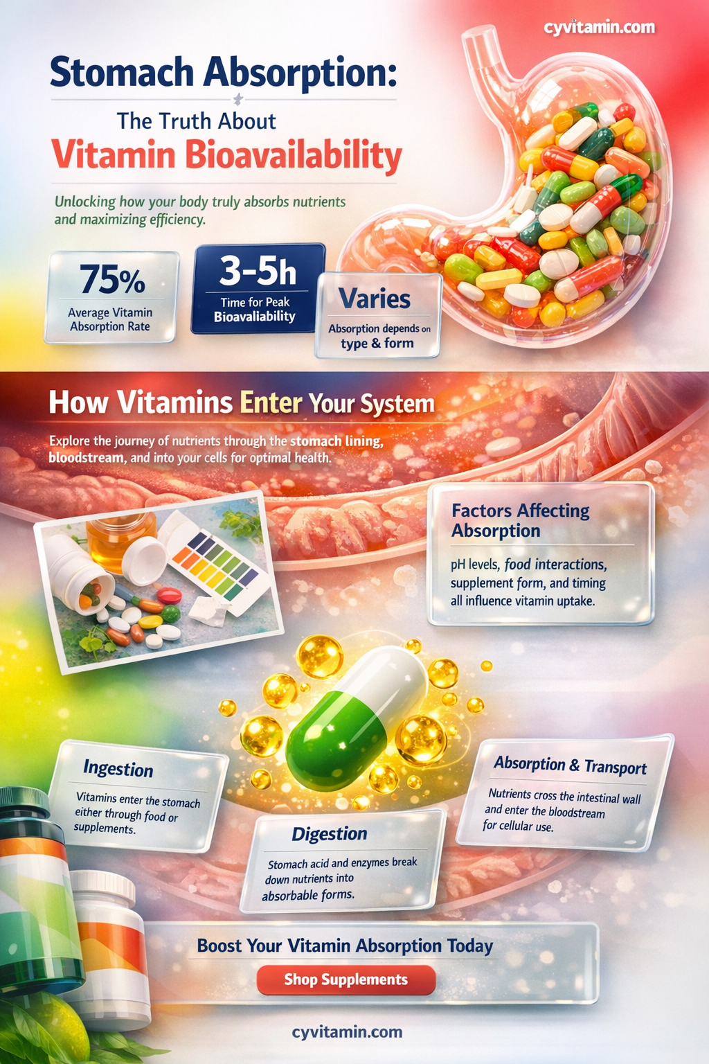 are all vitamin absorbed best directly through the stomach