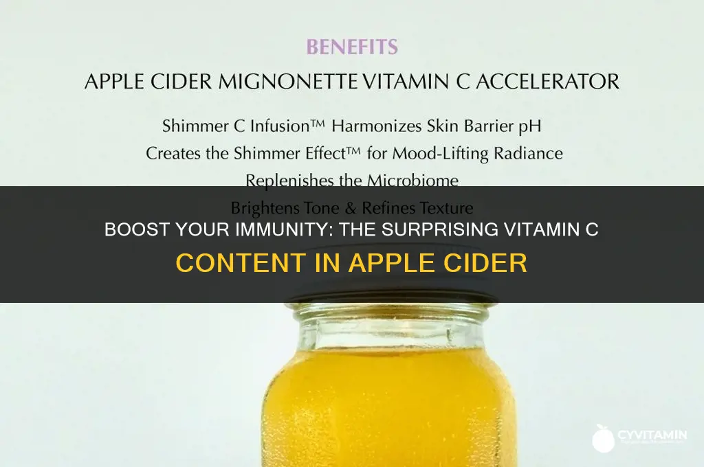 does apple cider have vitamin c