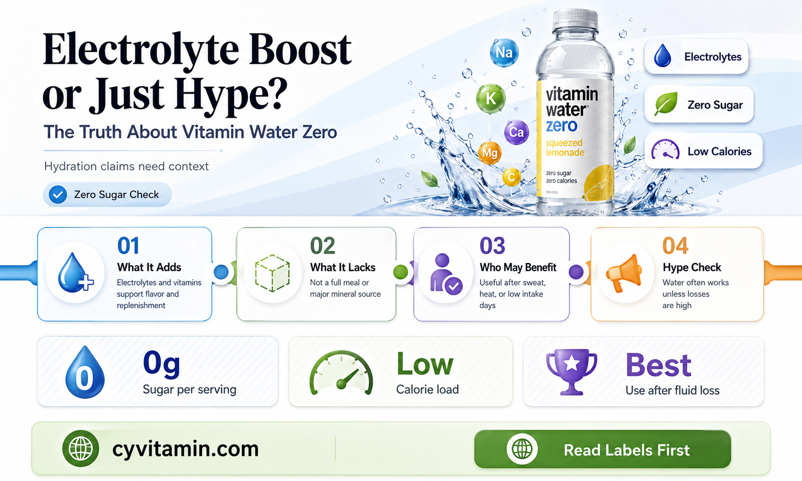 does vitamin water zero have electrolytes