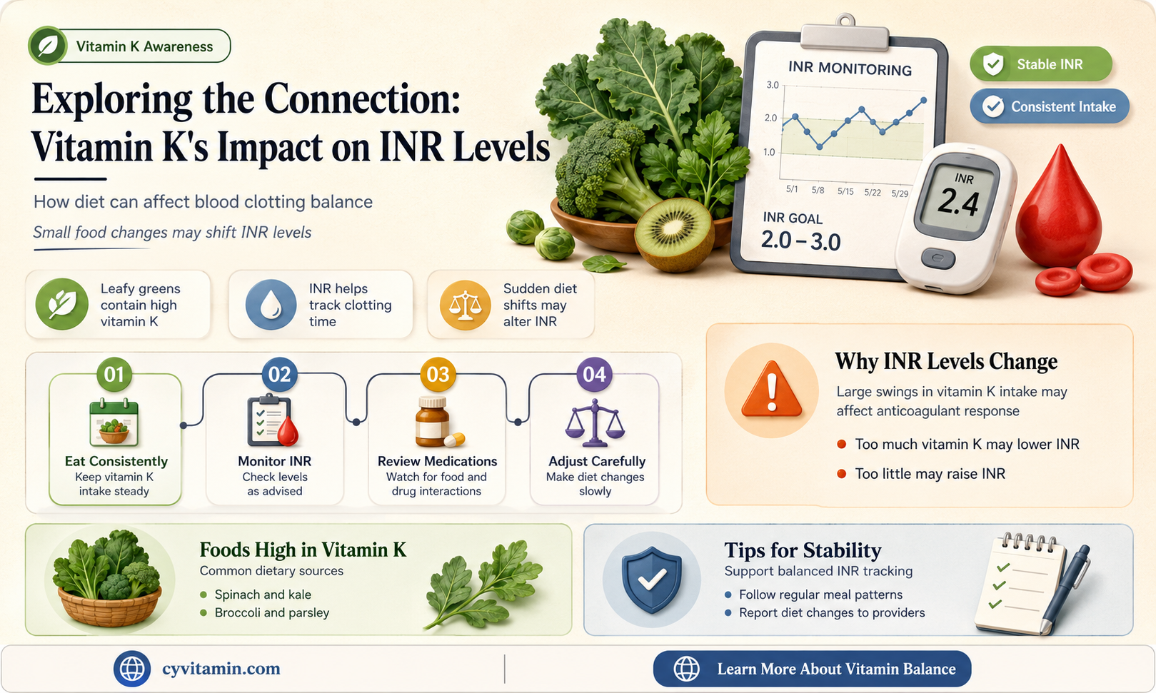 does vitamin k lower inr