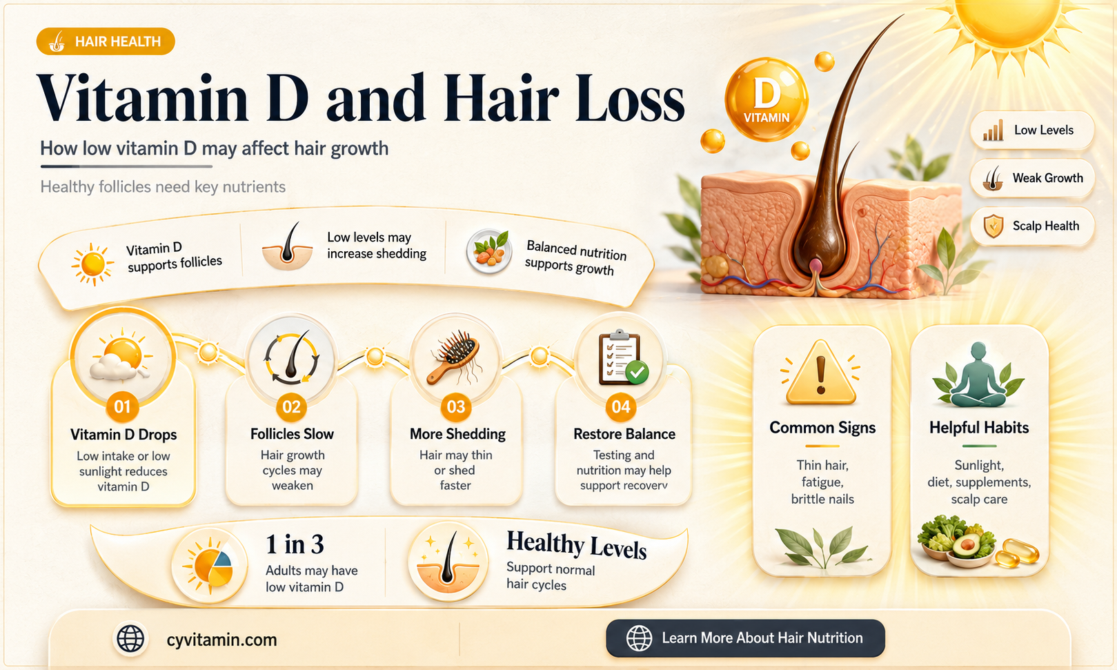 does vitamine d deficiency contribute to hairloss