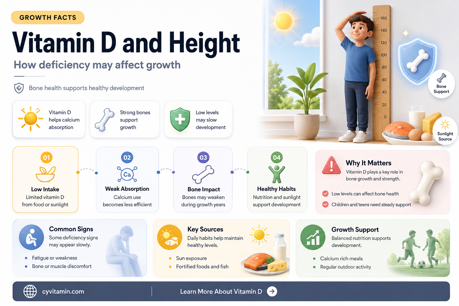 does vitamin d deficiency affect height