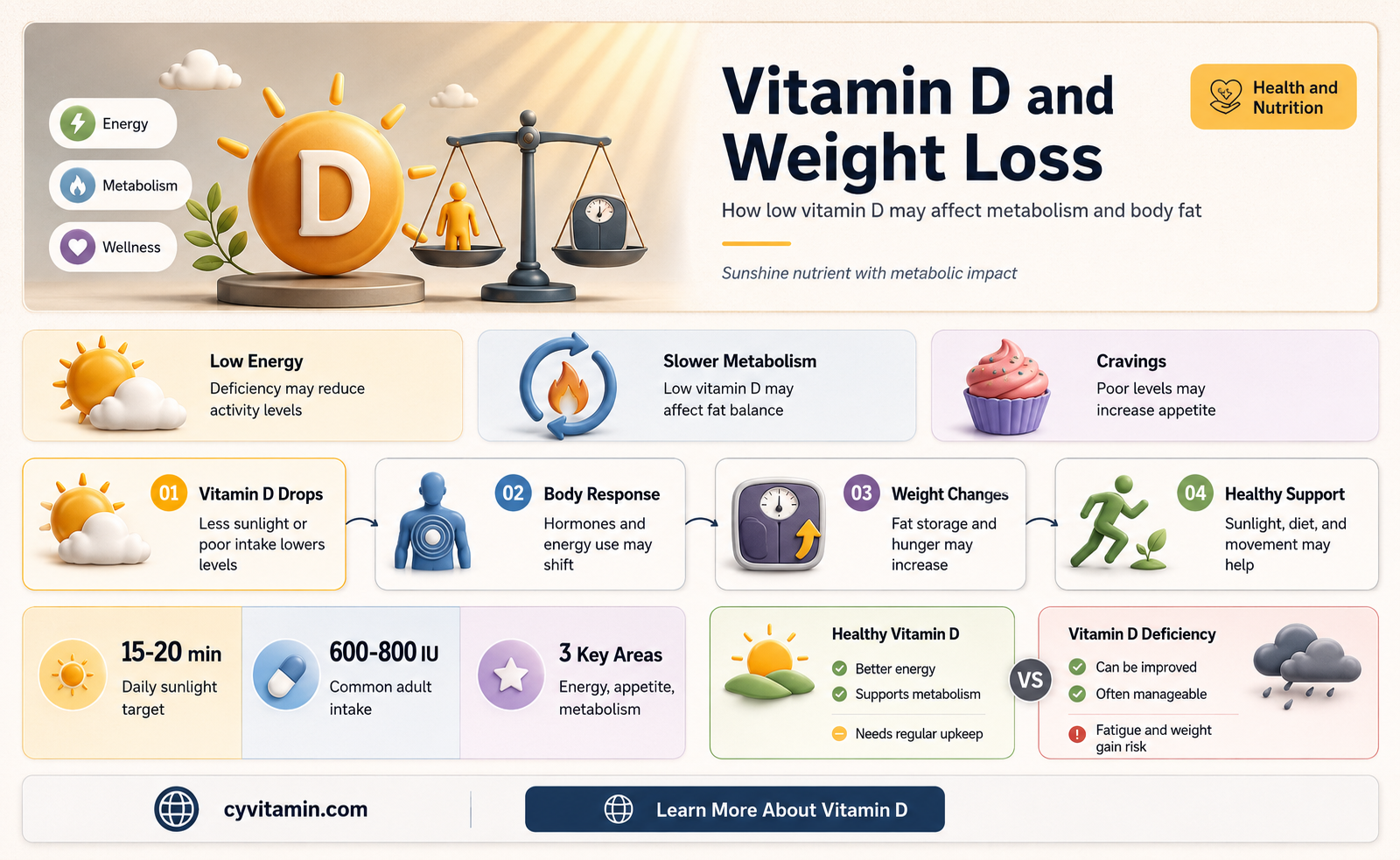 does vitamin d deficiency cause weight loss