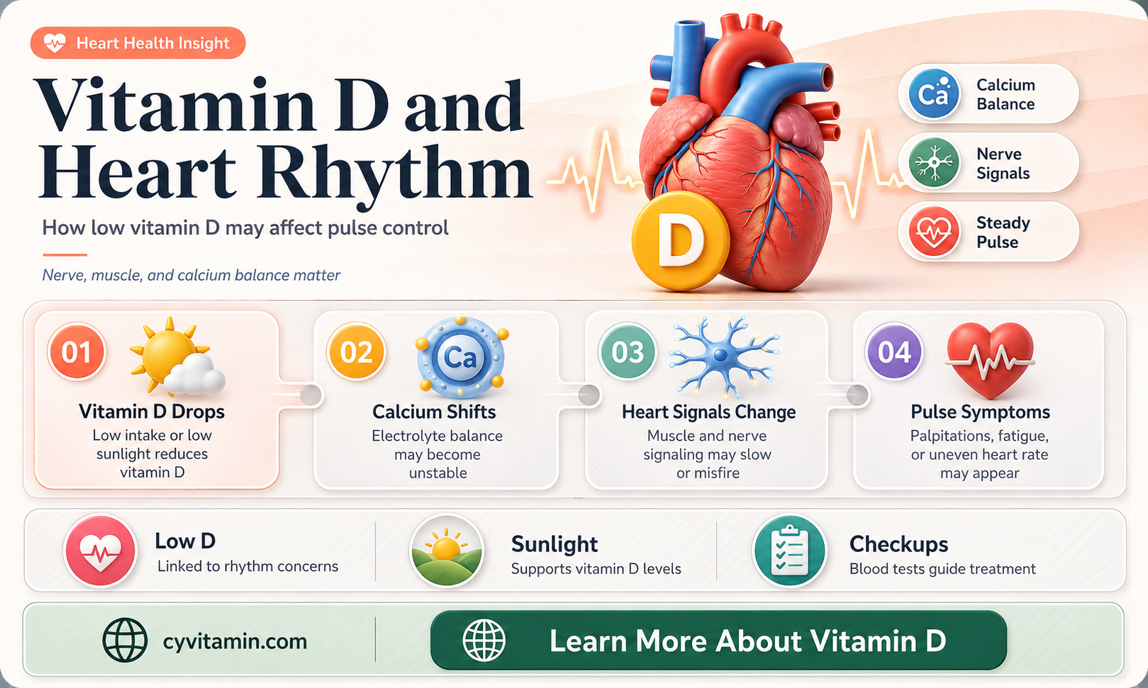 does vitamin d deficiency affect heart rate