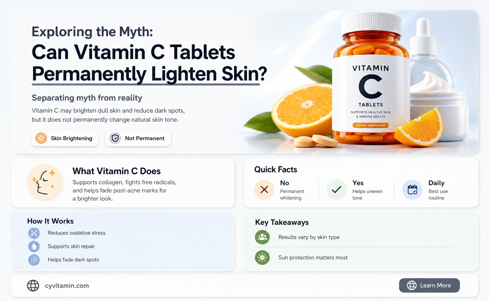 does vitamin c tablets lighten skin permanently