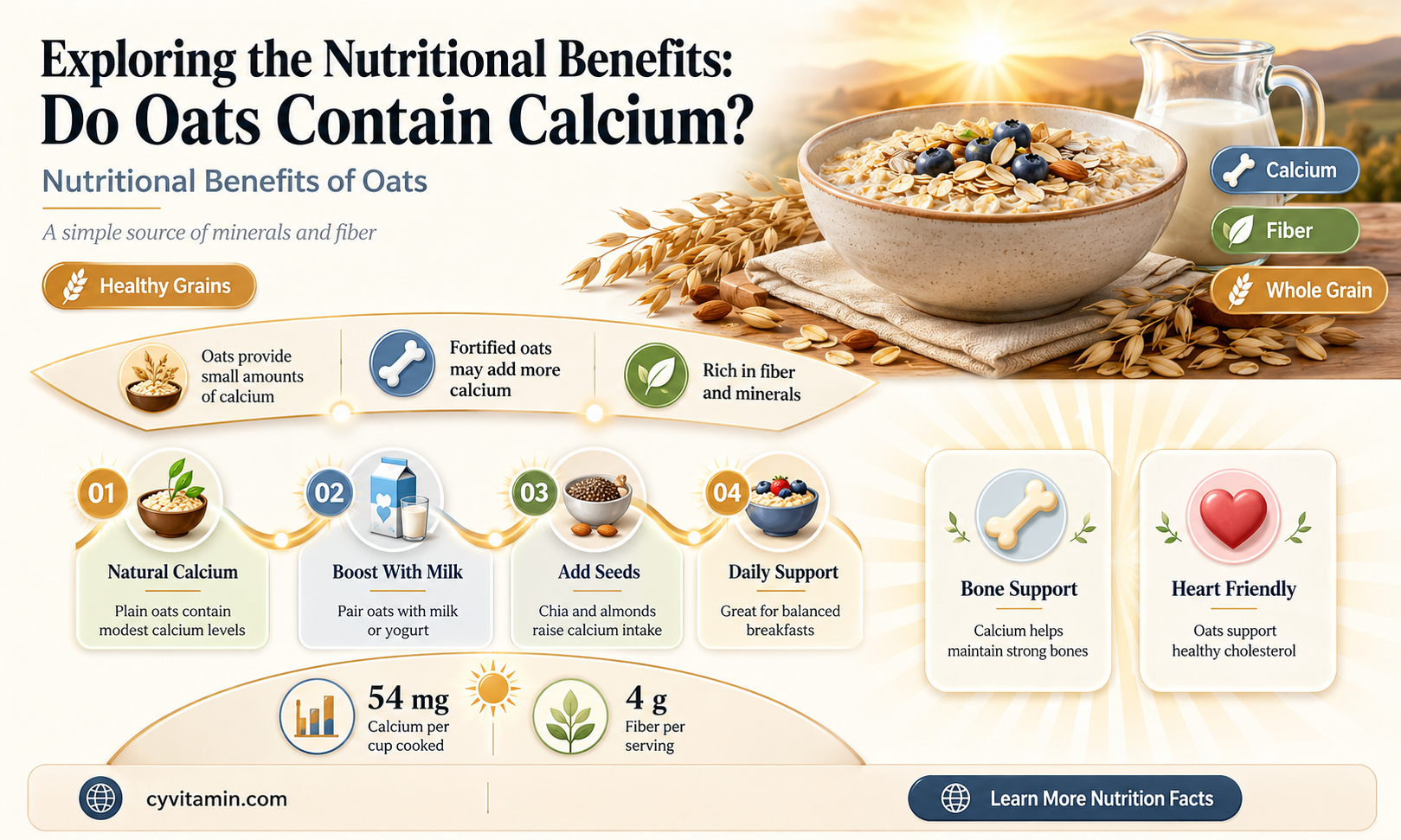 do oats contain calcium