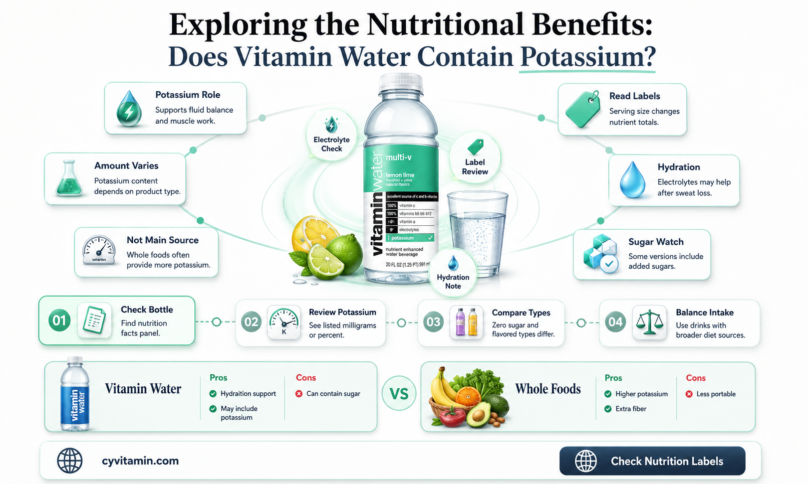 does vitamin water have potassium