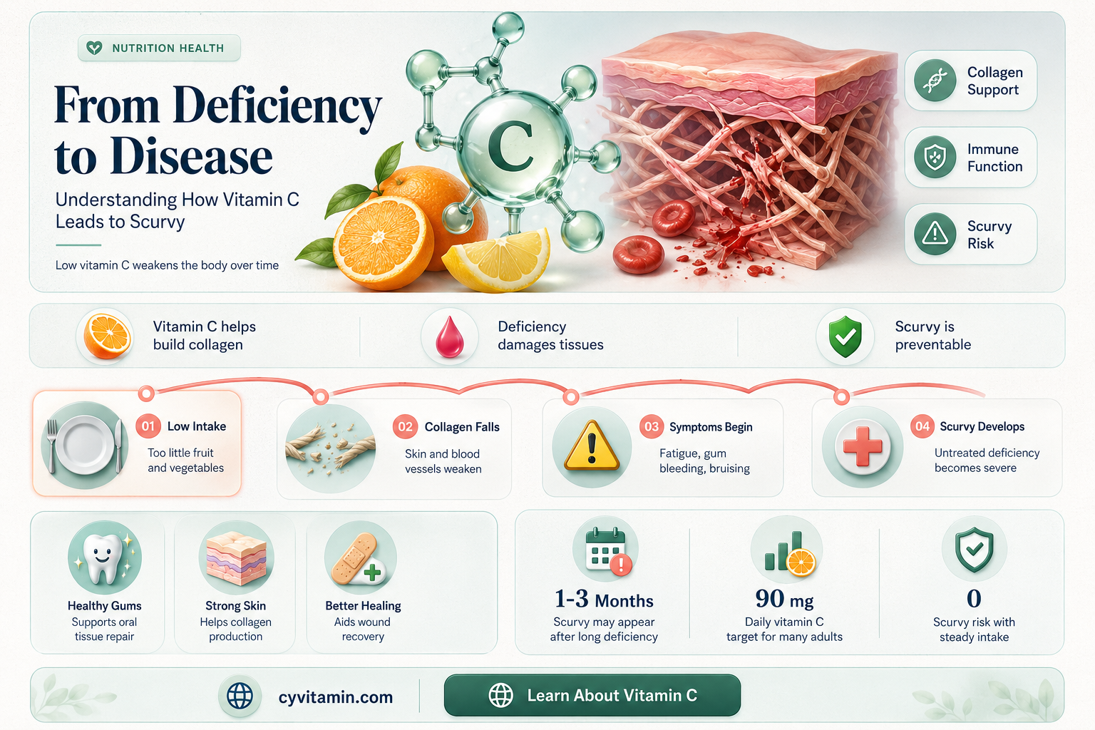 how does vitamin c deficiency lead to scurvy