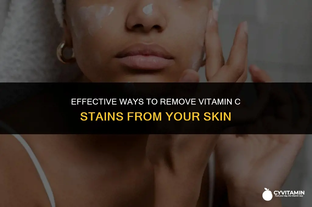 how to remove vitamin c stains from skin