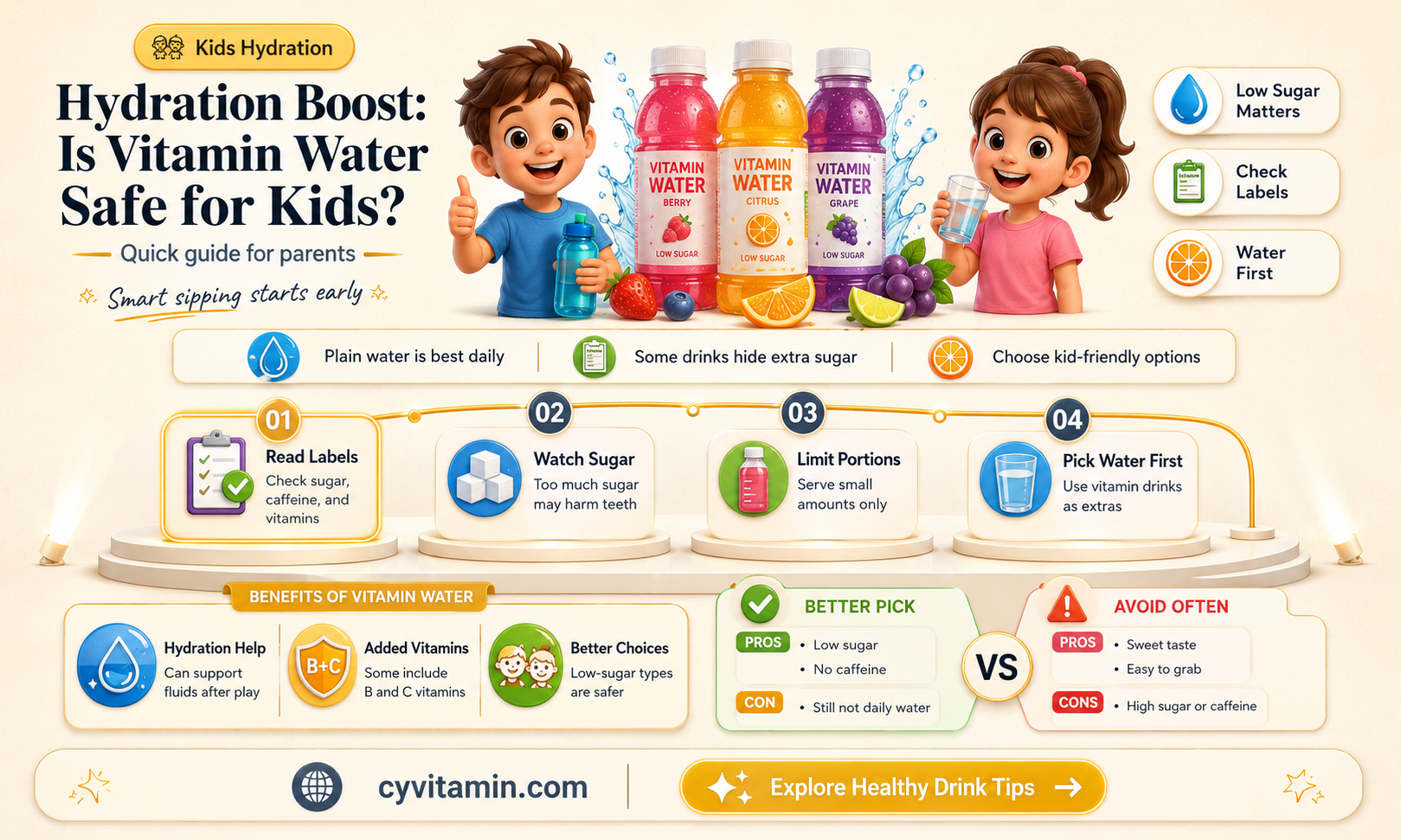 can kids drink vitamin water