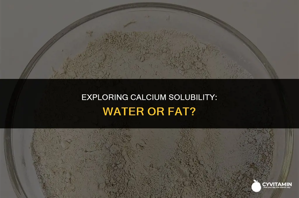 is calcium water soluble or fat soluble