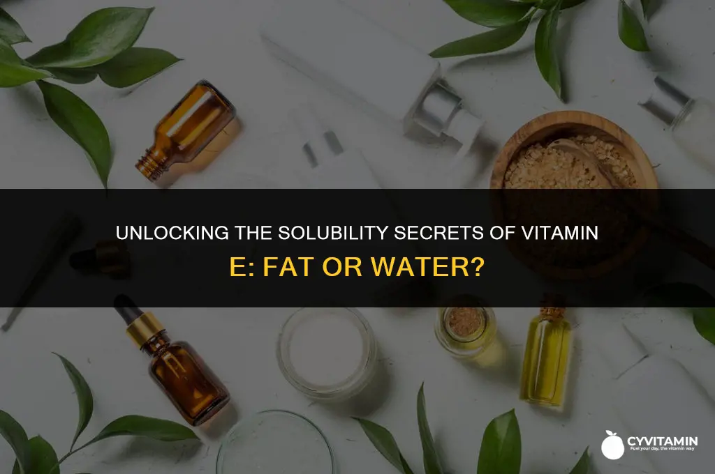is vitamin e fat soluble or water soluble
