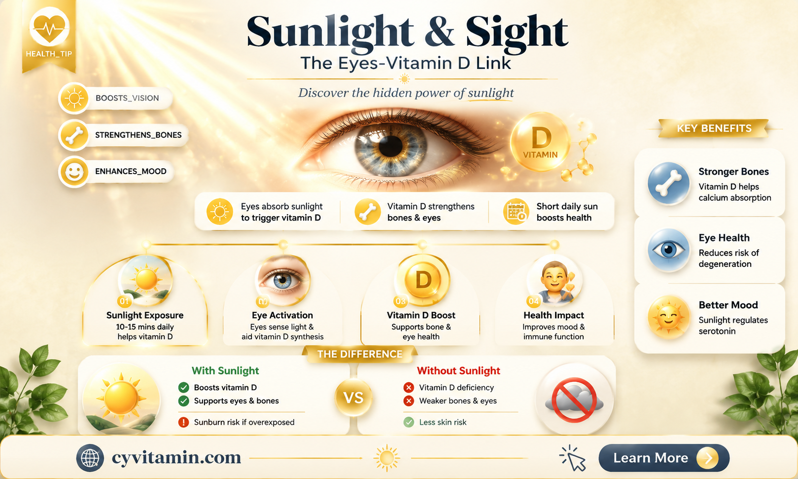 can you absorb vitamin d through your eyes
