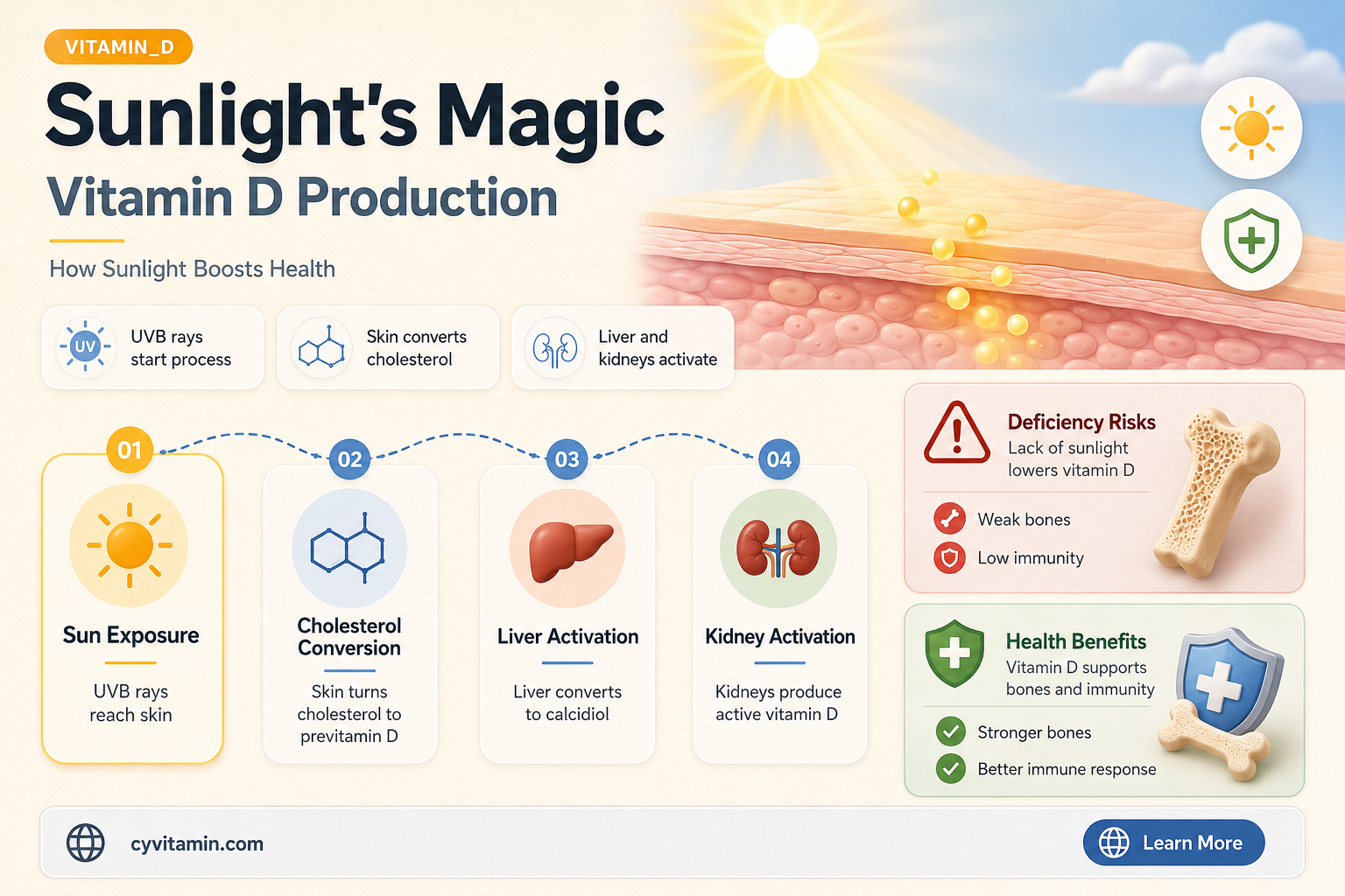 how does sunshine make vitamin d