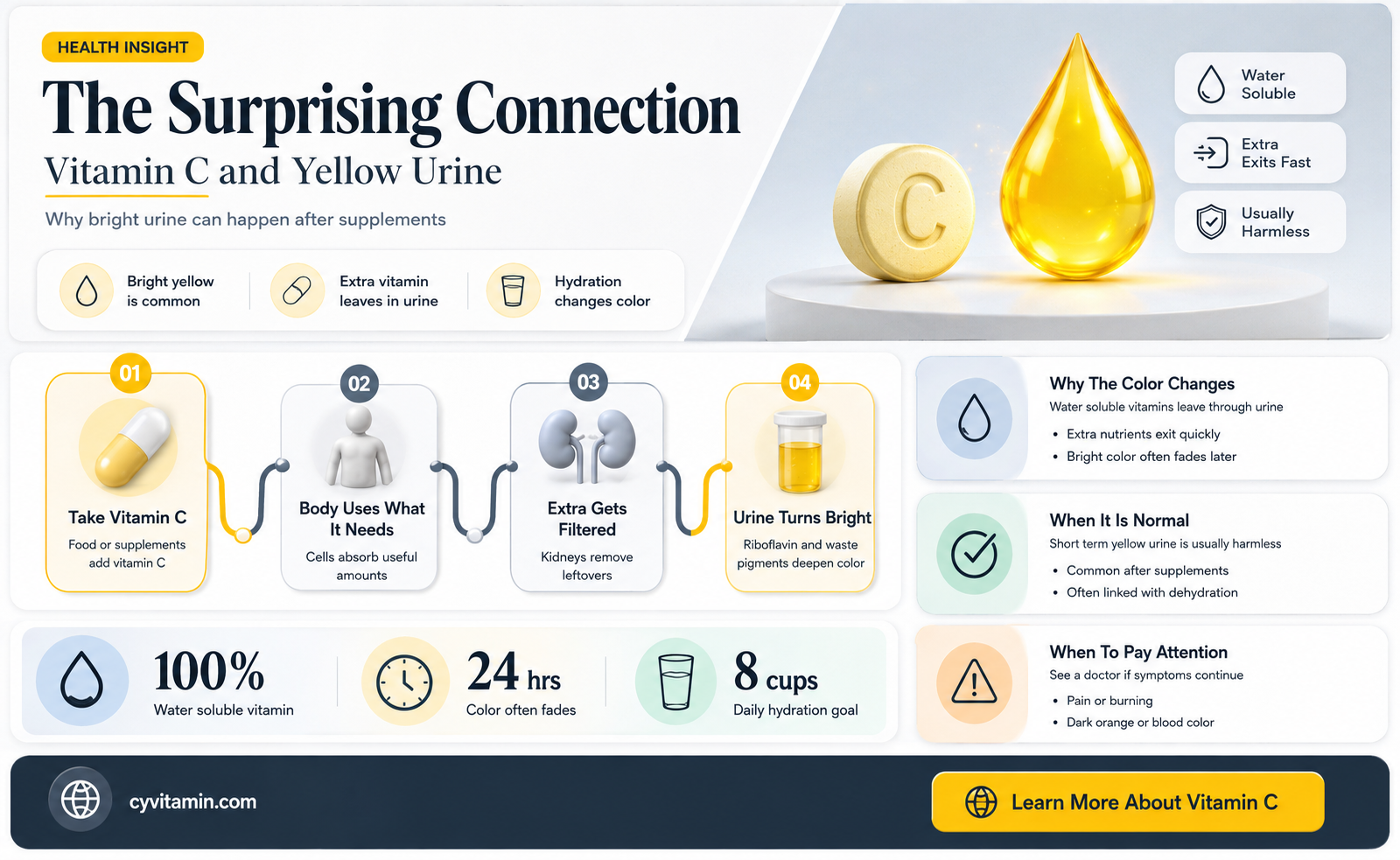 does vitamin c make your urine yellow