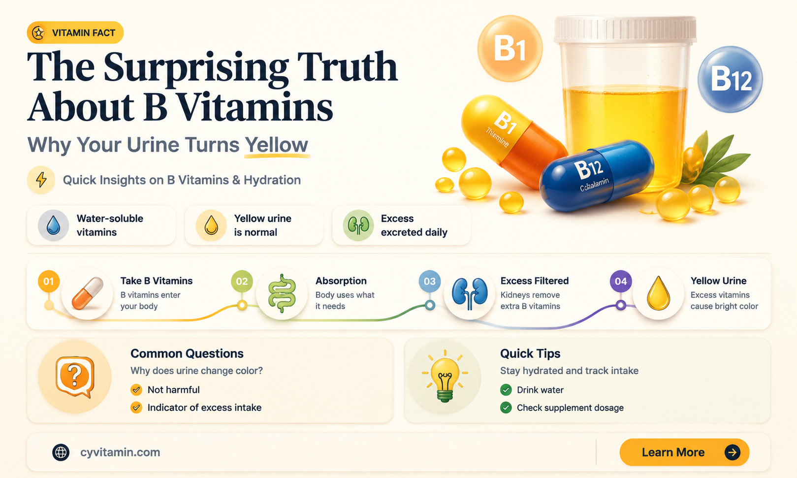 do b complex vitamins make your pee yellow