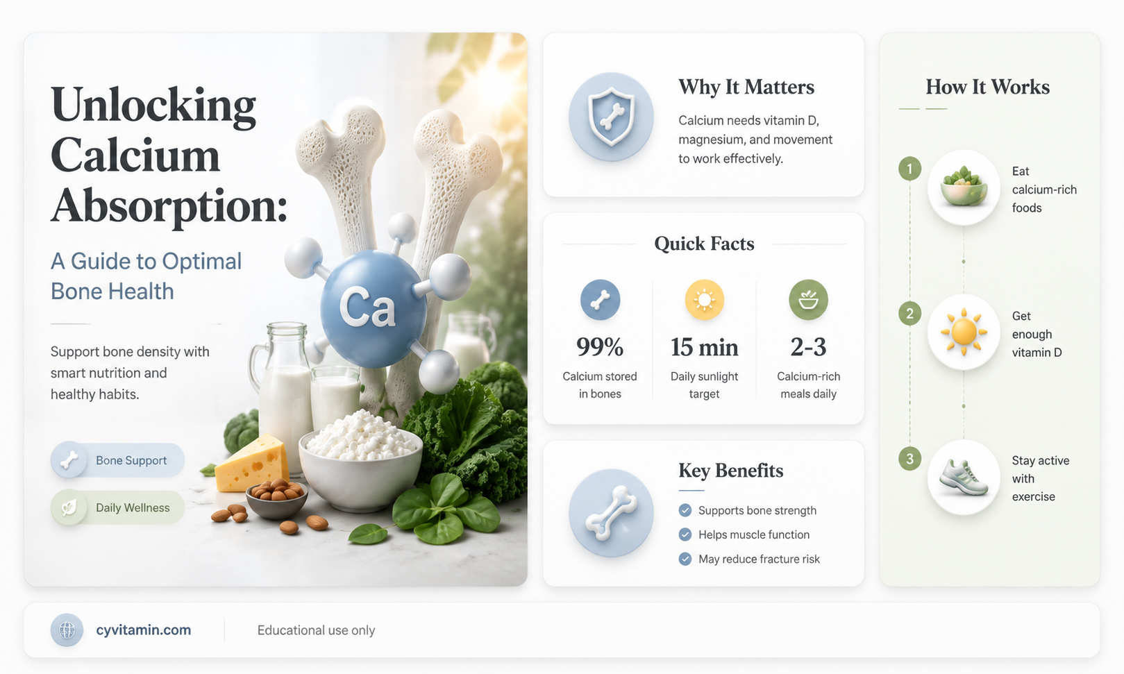 how calcium absorbed in the body