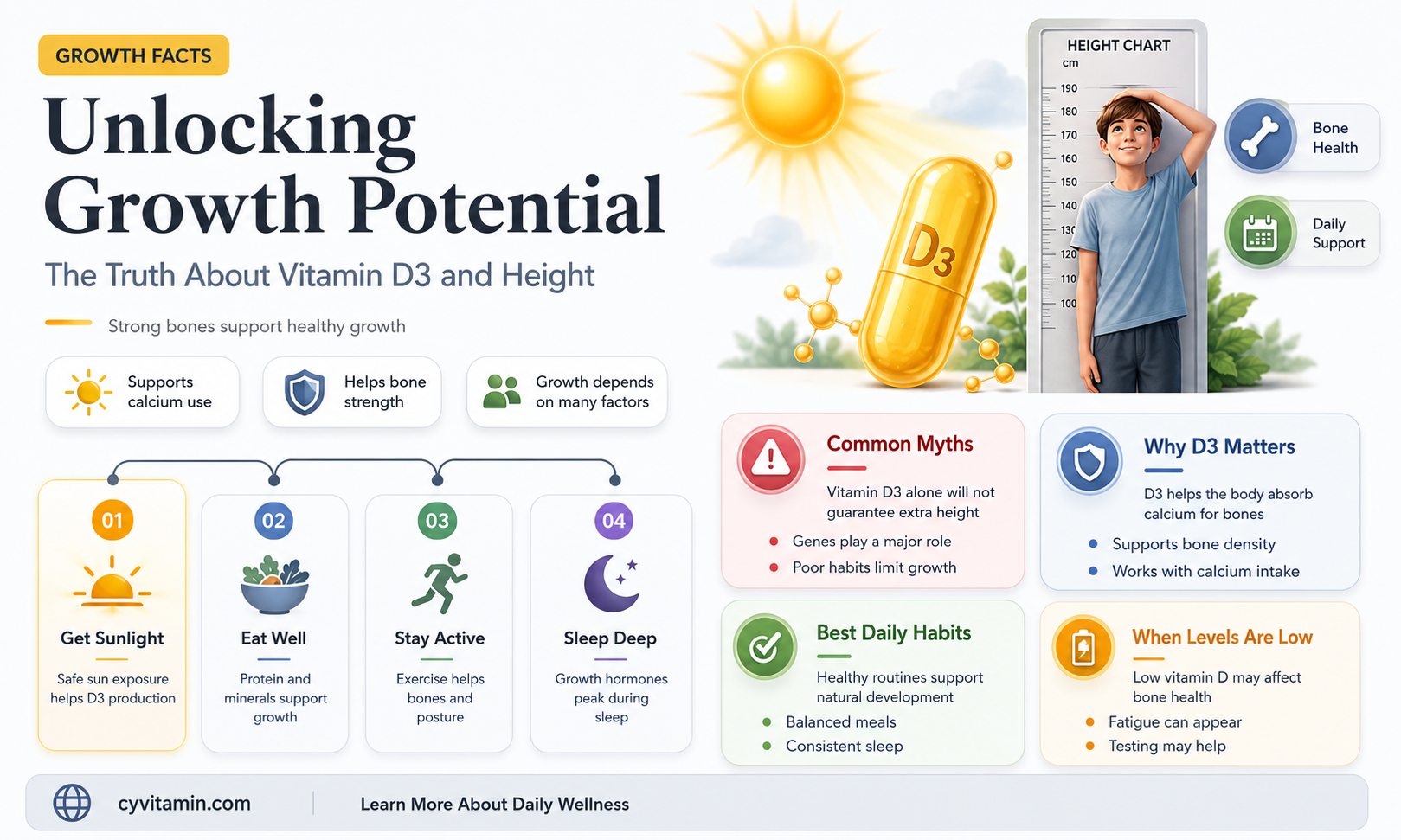 does vitamin d3 increase height