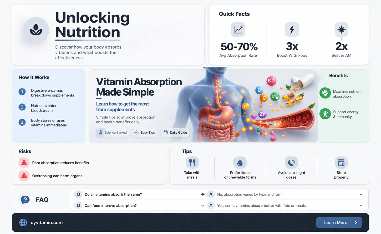 are vitamin supplements absorbed by the body