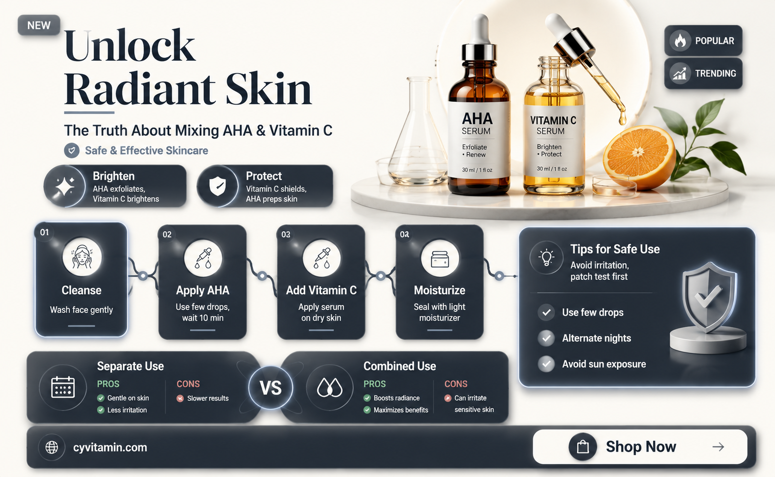 can you mix aha and vitamin c