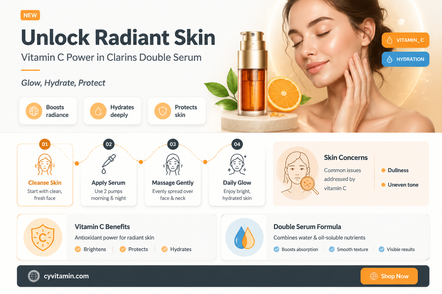 does clarins double serum have vitamin c