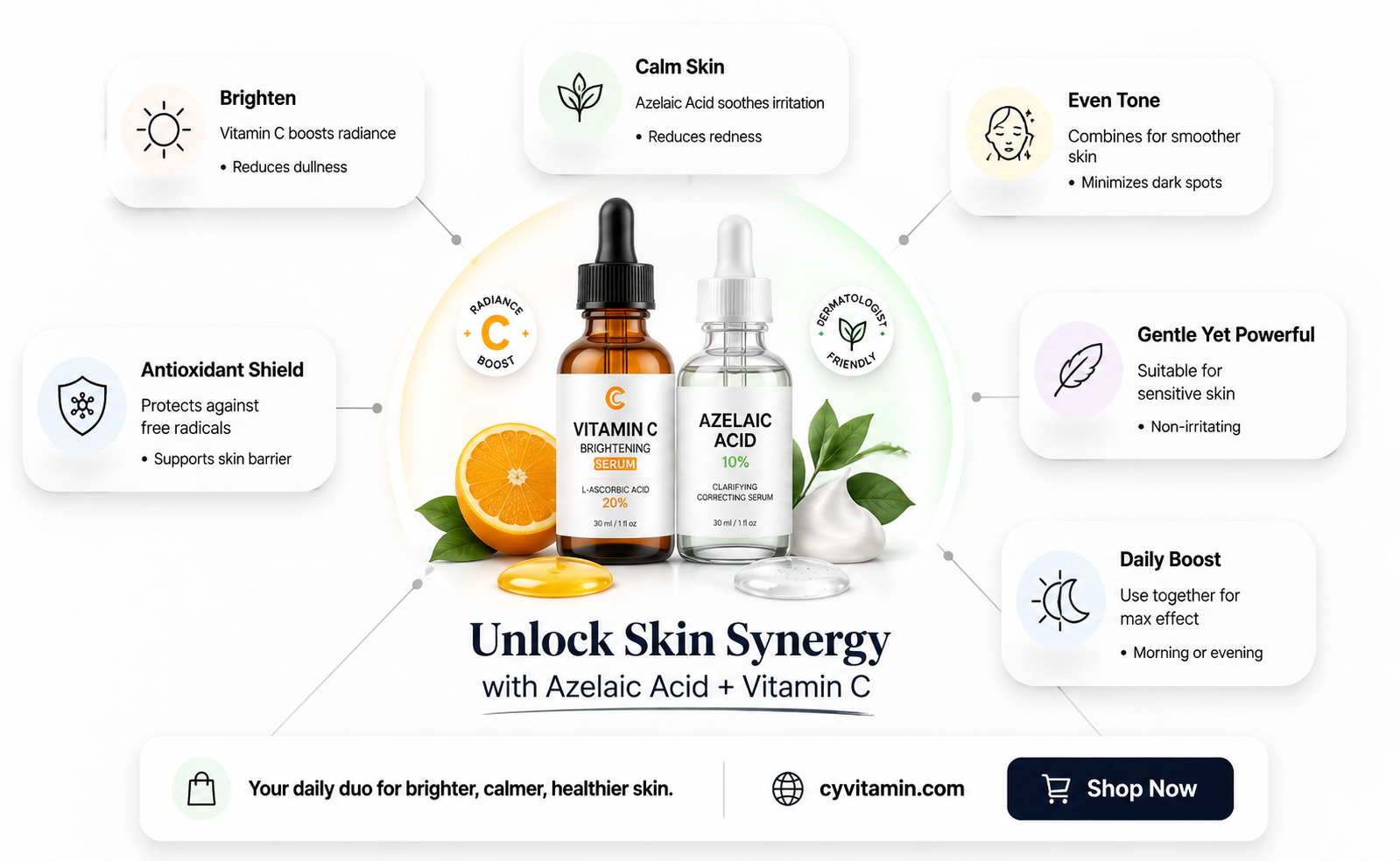 can you use azelaic acid and vitamin c together