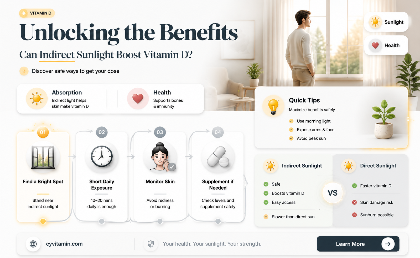 can you get vitamin d from indirect sunlight