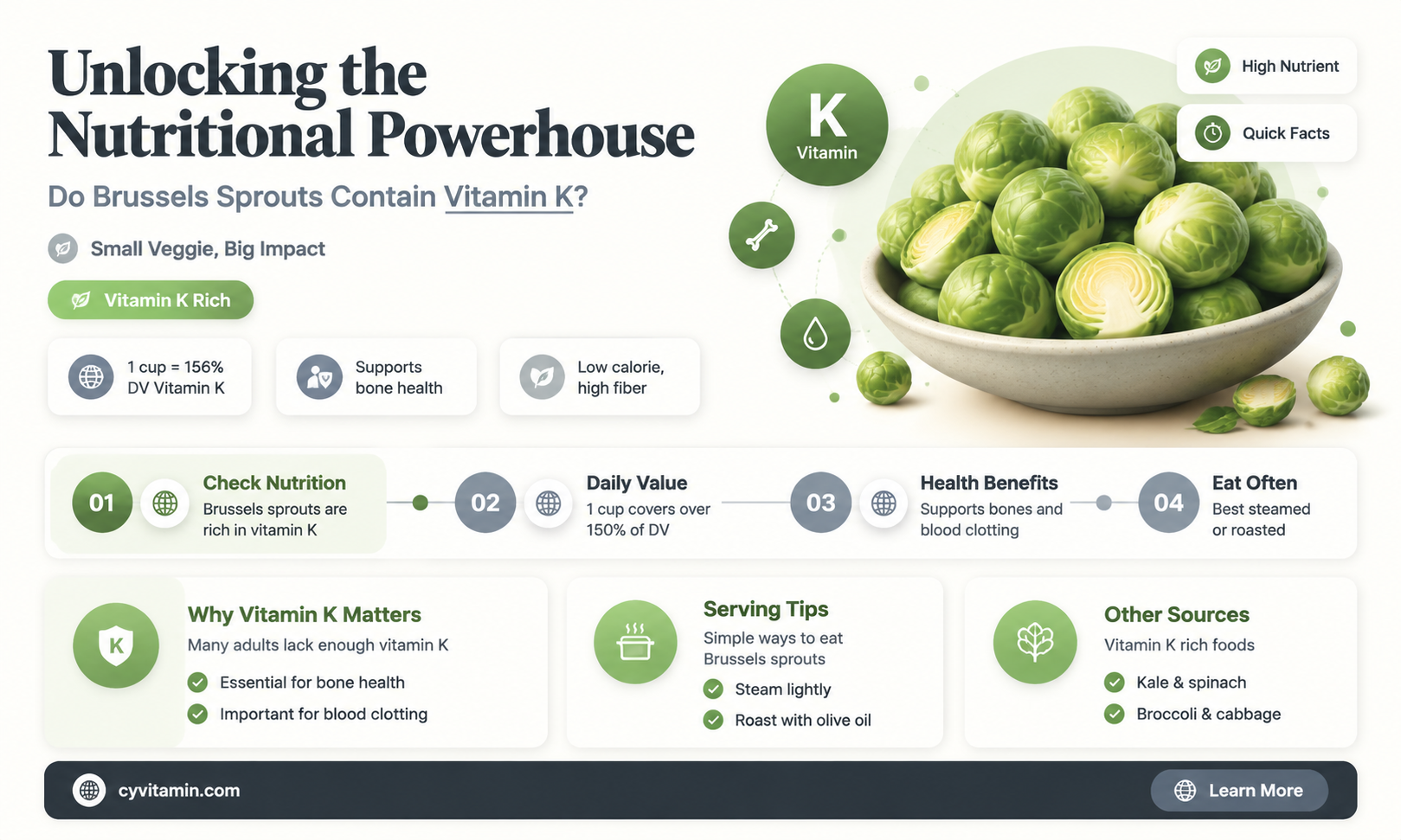 does brussel sprouts have vitamin k