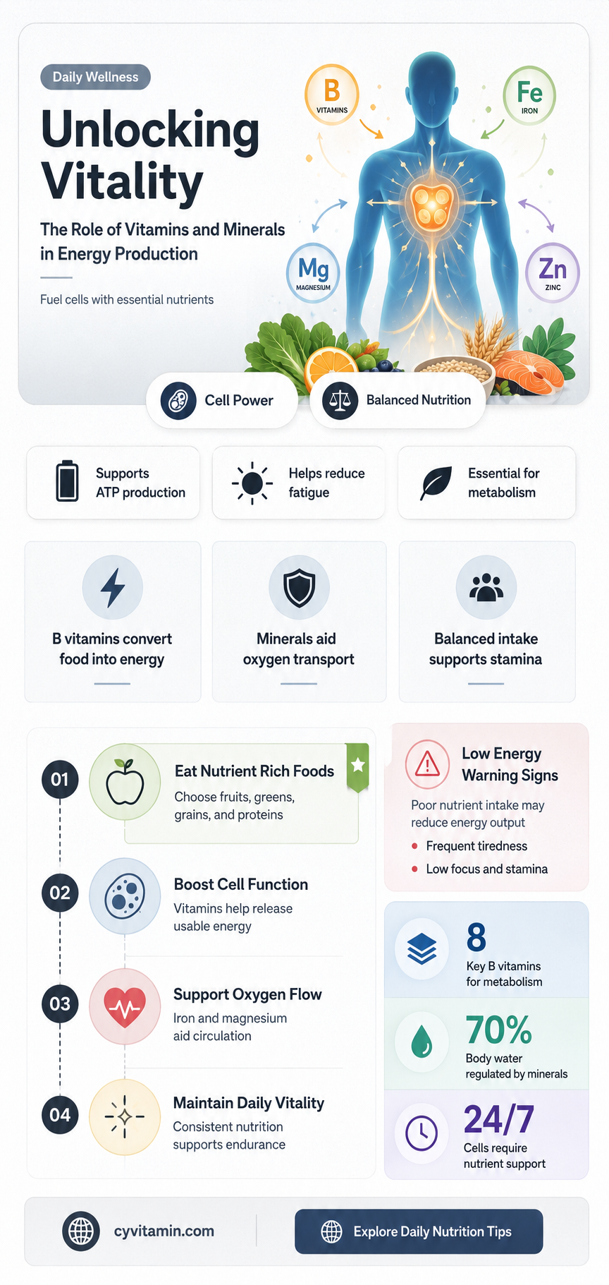 does vitamins and minerals provide energy