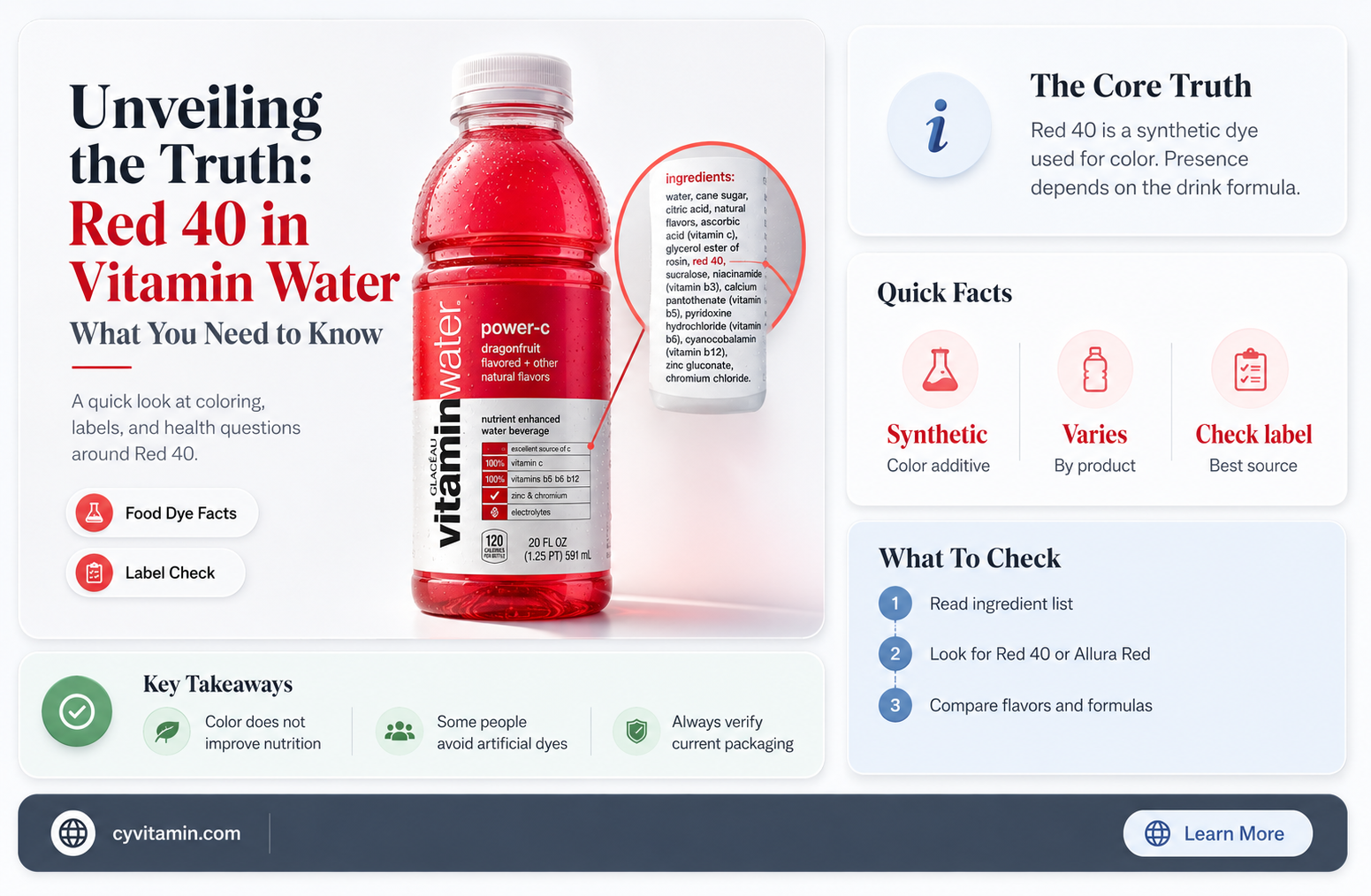 does vitamin water have red 40