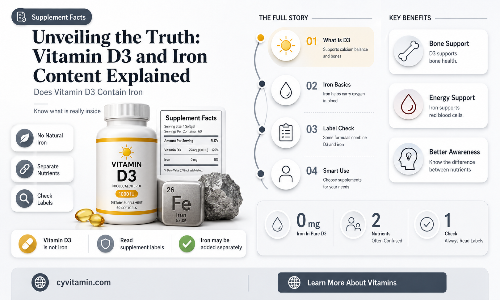 does vitamin d3 have iron in it